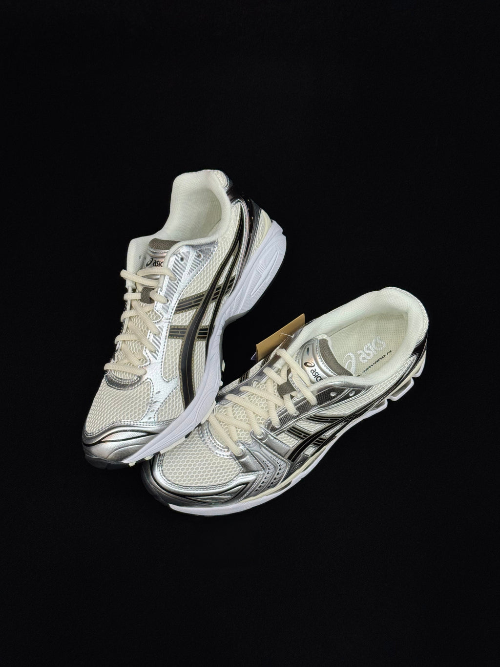 ASICS Gel‑Kayano 14 Cream / Black / Metallic Silver Trainers