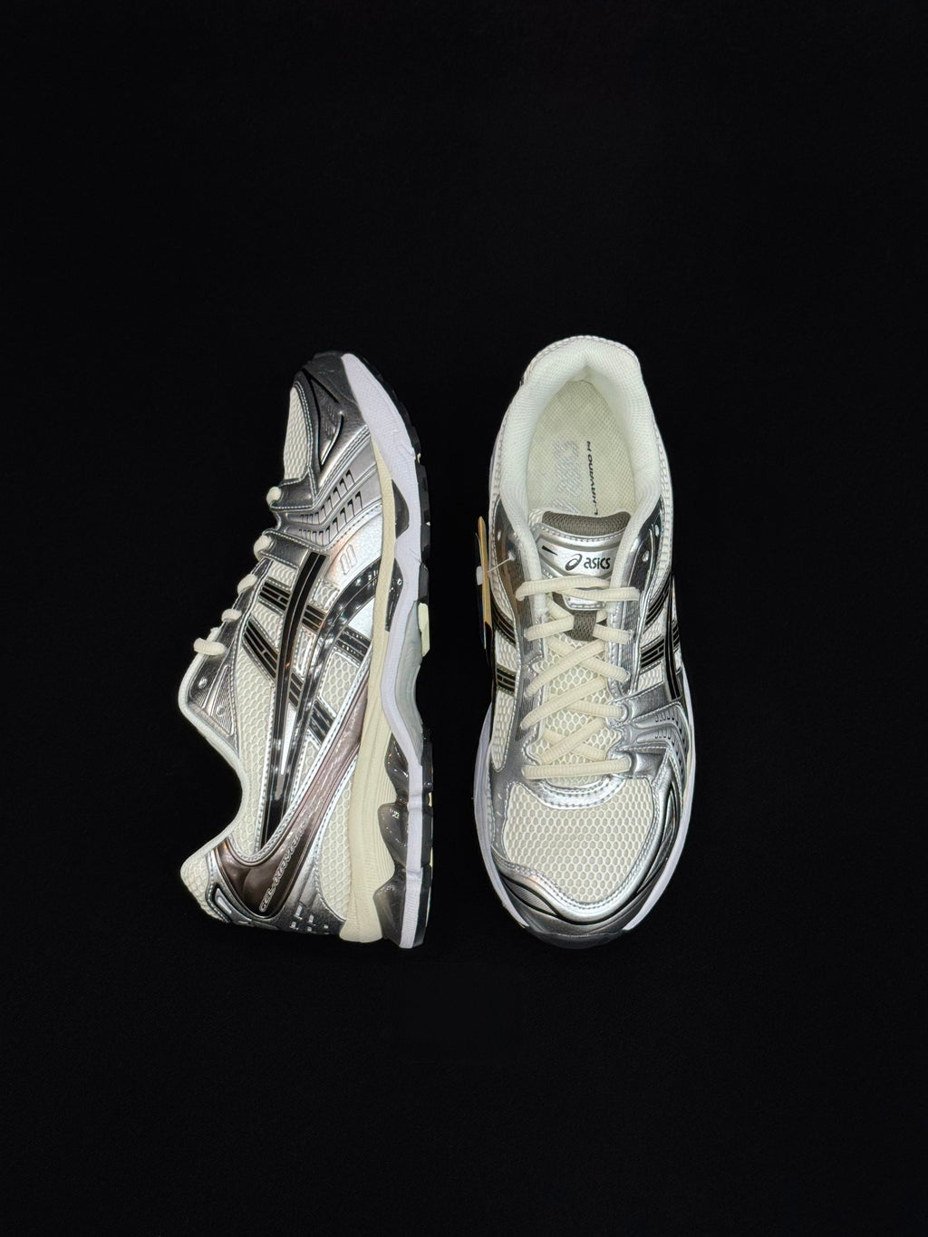 ASICS Gel‑Kayano 14 Cream / Black / Metallic Silver Trainers