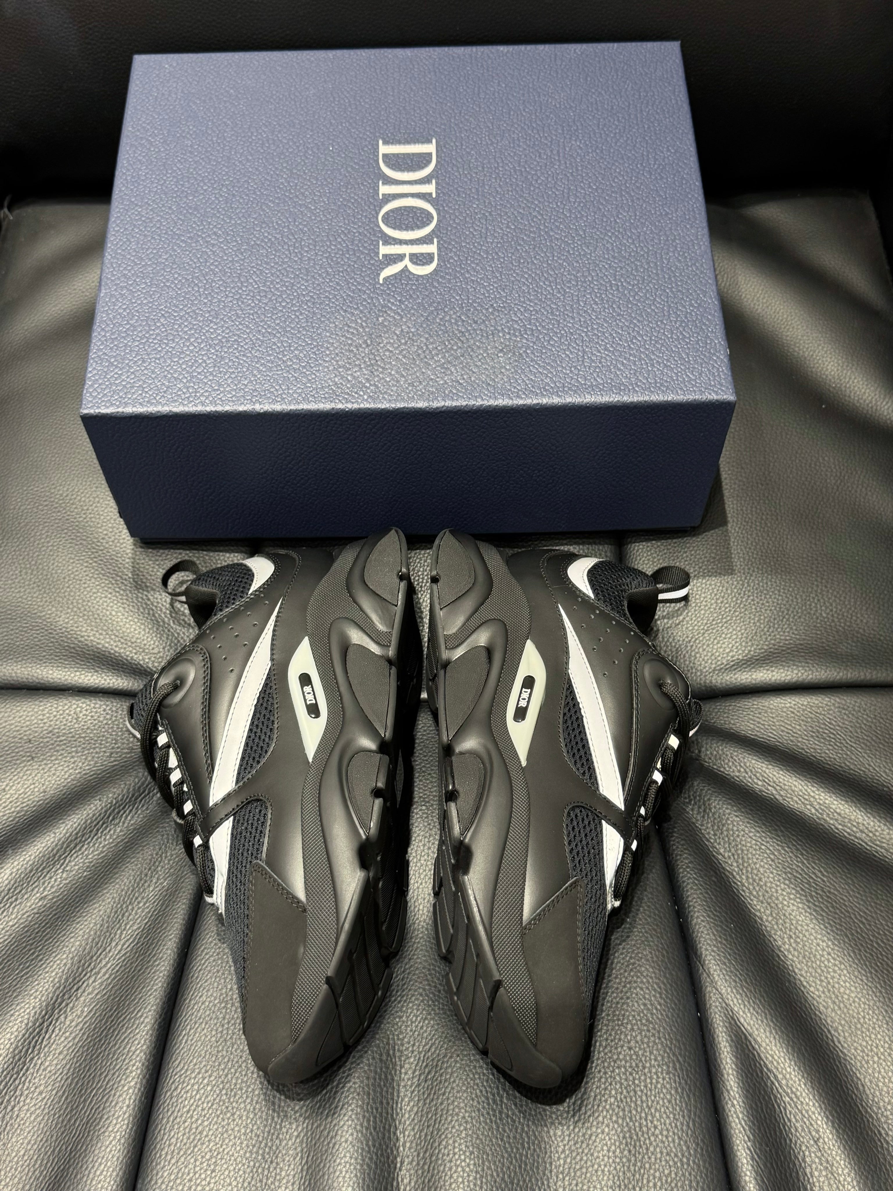 Dior B22 Black & White Technical Mesh & Calfskin Sneakers