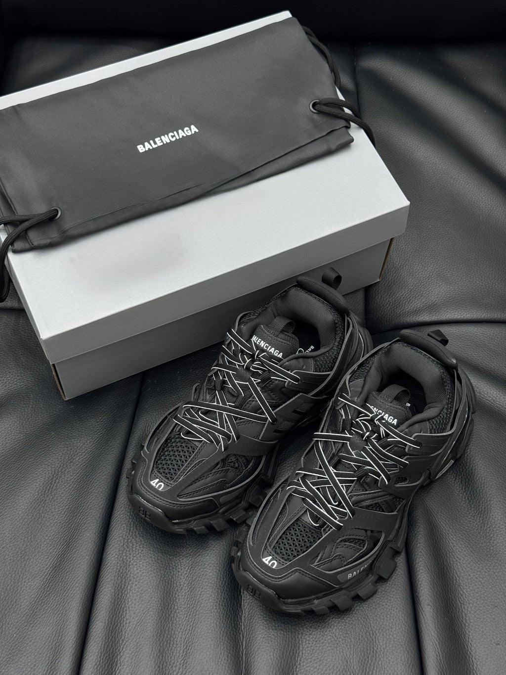 Balenciaga Track Triple Black Chunky Low‑Top Sneakers