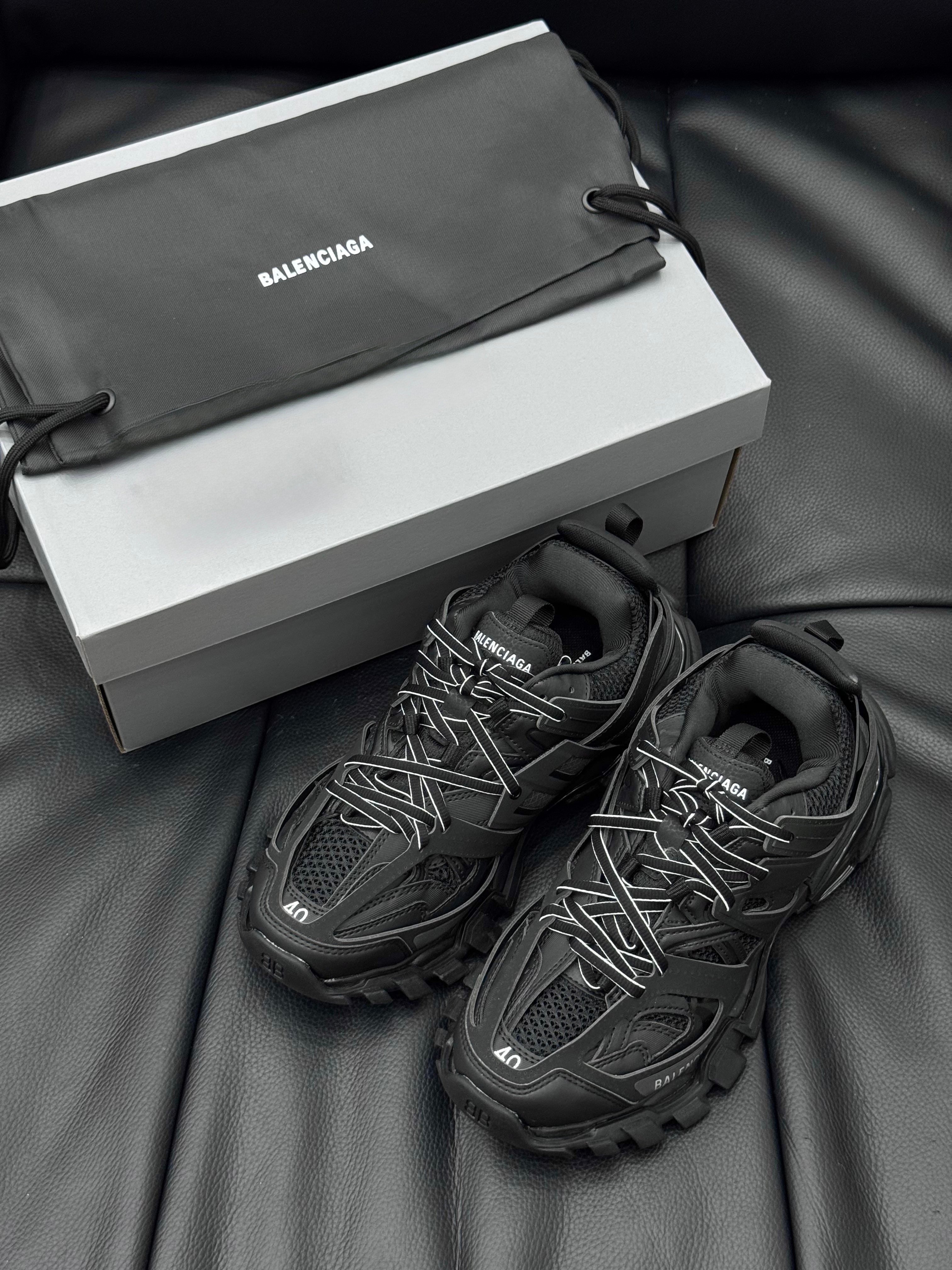 Balenciaga Track Triple Black Chunky Low‑Top Sneakers