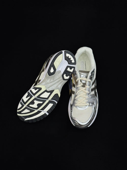 ASICS Gel‑Kayano 14 Cream / Black / Metallic Silver Trainers