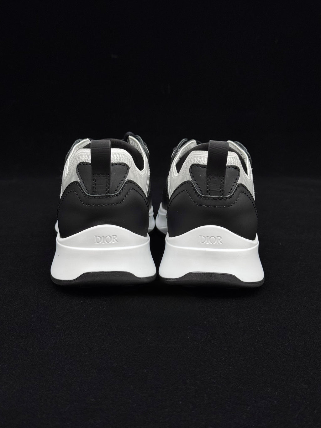 Dior B25 Runner Black & White Technical Mesh & Leather Sneakers