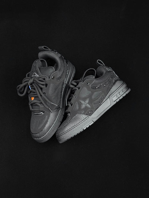 Louis Vuitton LV Skate Triple Black Strass & Mesh Sneakers