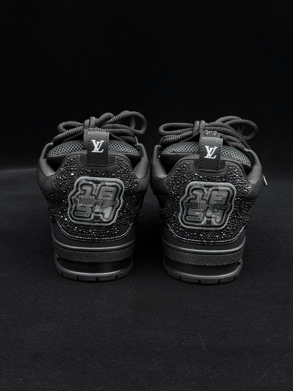 Louis Vuitton LV Skate Triple Black Strass & Mesh Sneakers
