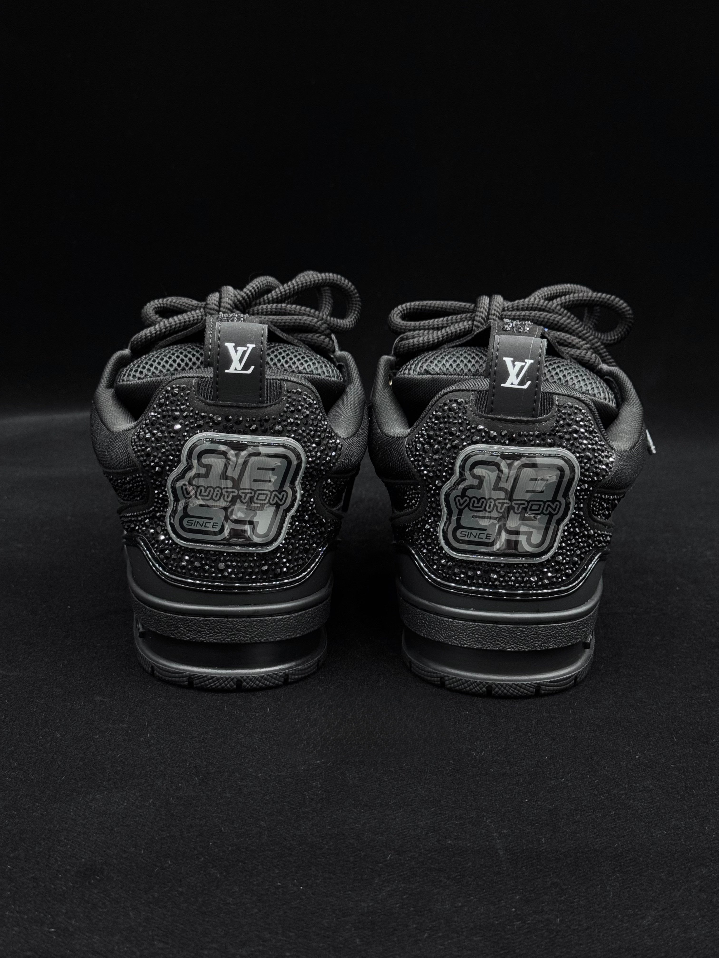 Louis Vuitton LV Skate Triple Black Strass & Mesh Sneakers